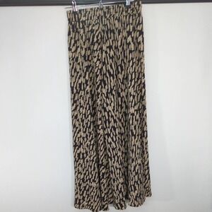 Bluetime Womens Maxi‎ Skirt Black Cream Patterned M NWT